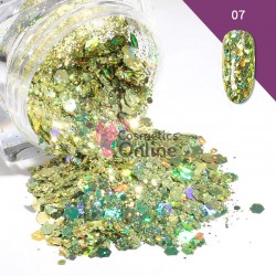 Decor pentru unghii NADP045BB Paiete pentru unghii Lucky Gradient GLR07 - Green Envy cu Reflexii